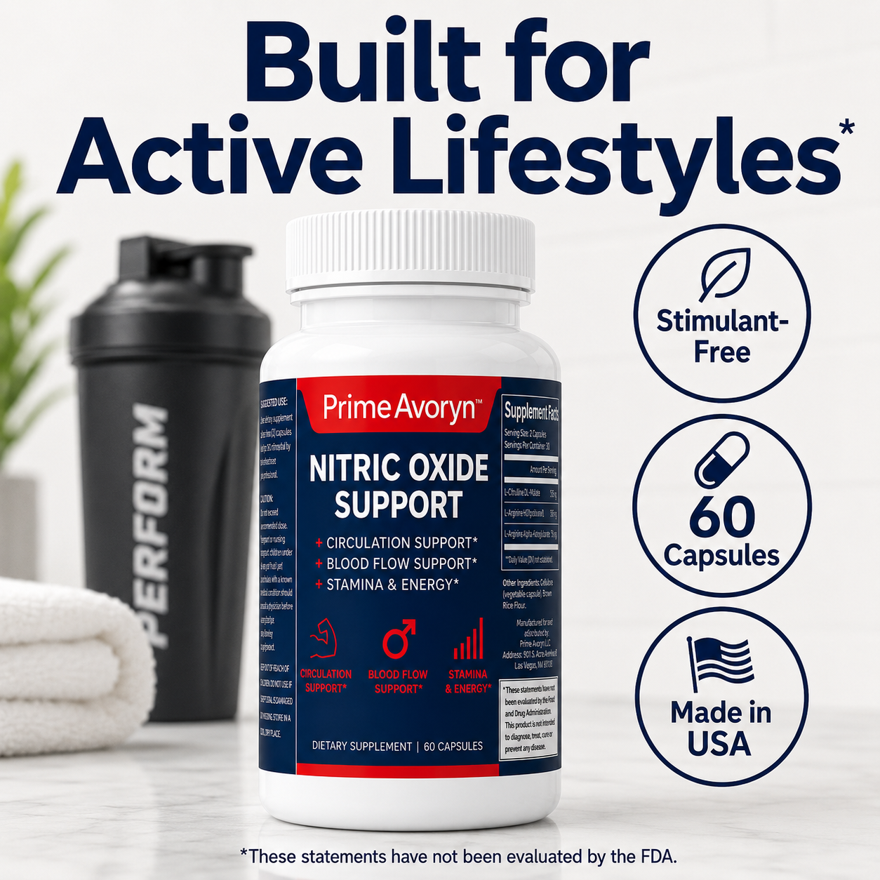 Prime Avoryn Nitric Oxide Support Supplement