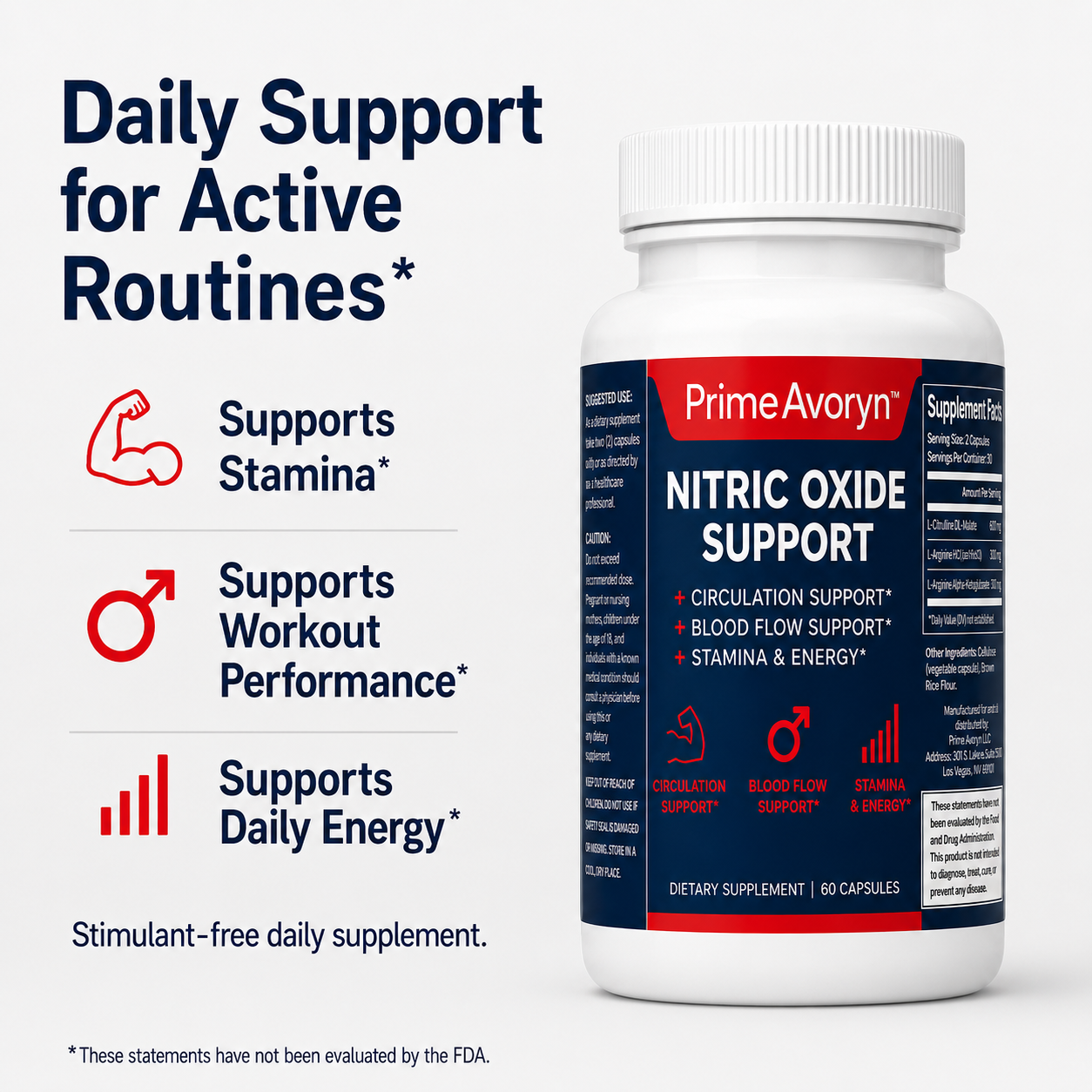 Prime Avoryn Nitric Oxide Support Supplement