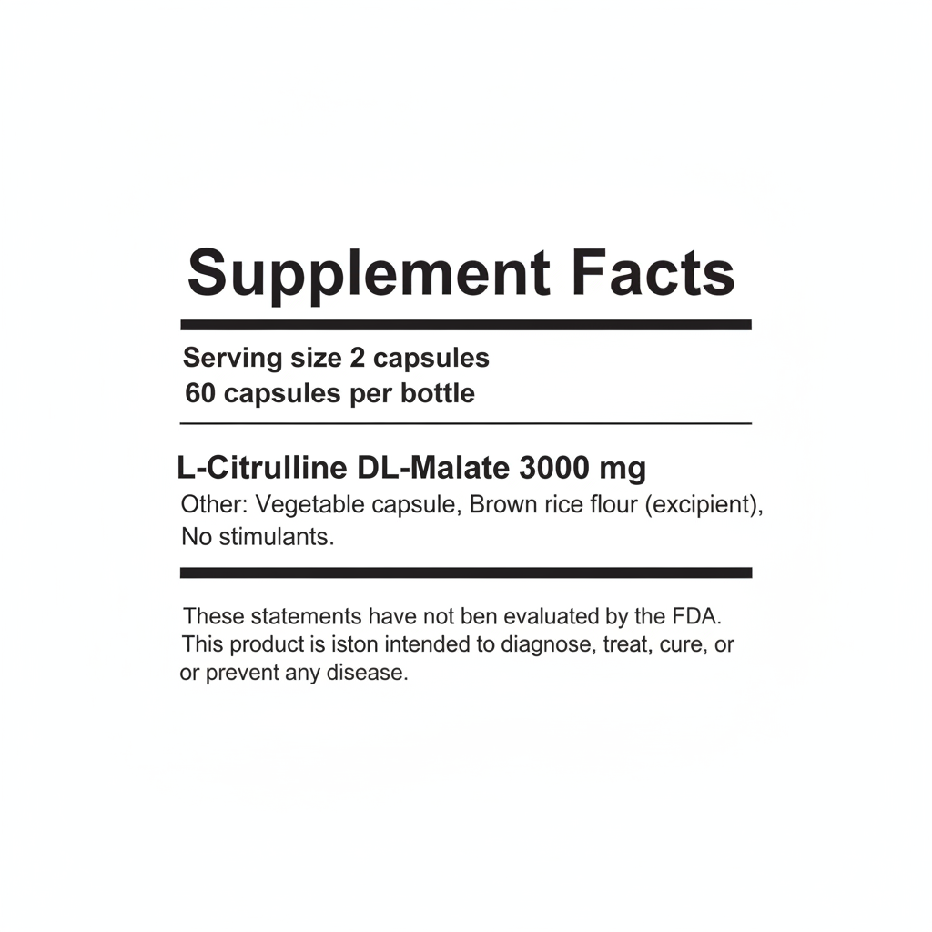 PrimeAvoryn L-Citrulline Malate - Supplement Facts