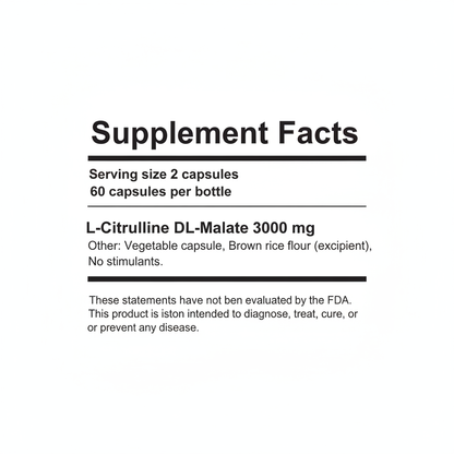 PrimeAvoryn L-Citrulline Malate - Supplement Facts